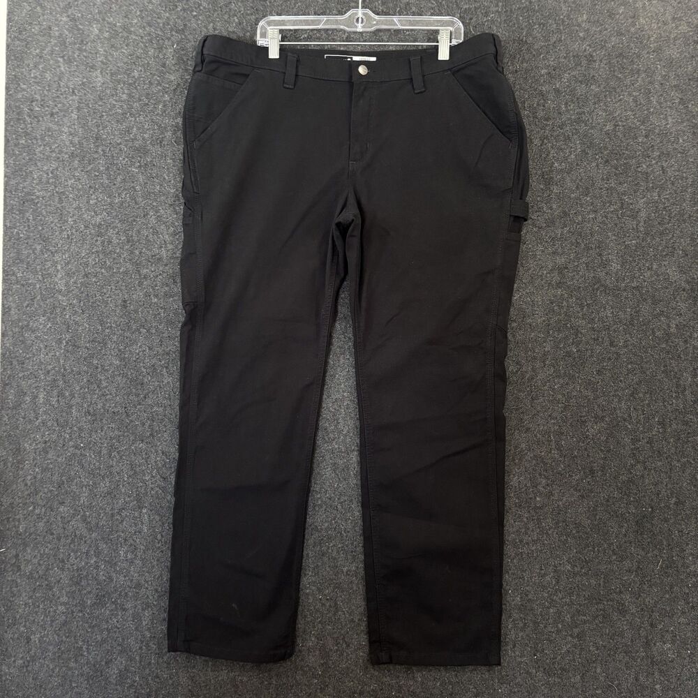 Carhartt Rugged Flex Work Pants Women's 18W Black Canvas Carpenter Loose Fit